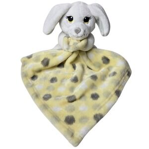 Little Beginnings Bunny Rabbit Lovey Security Blanket Yellow Polka Dot Baby Toy